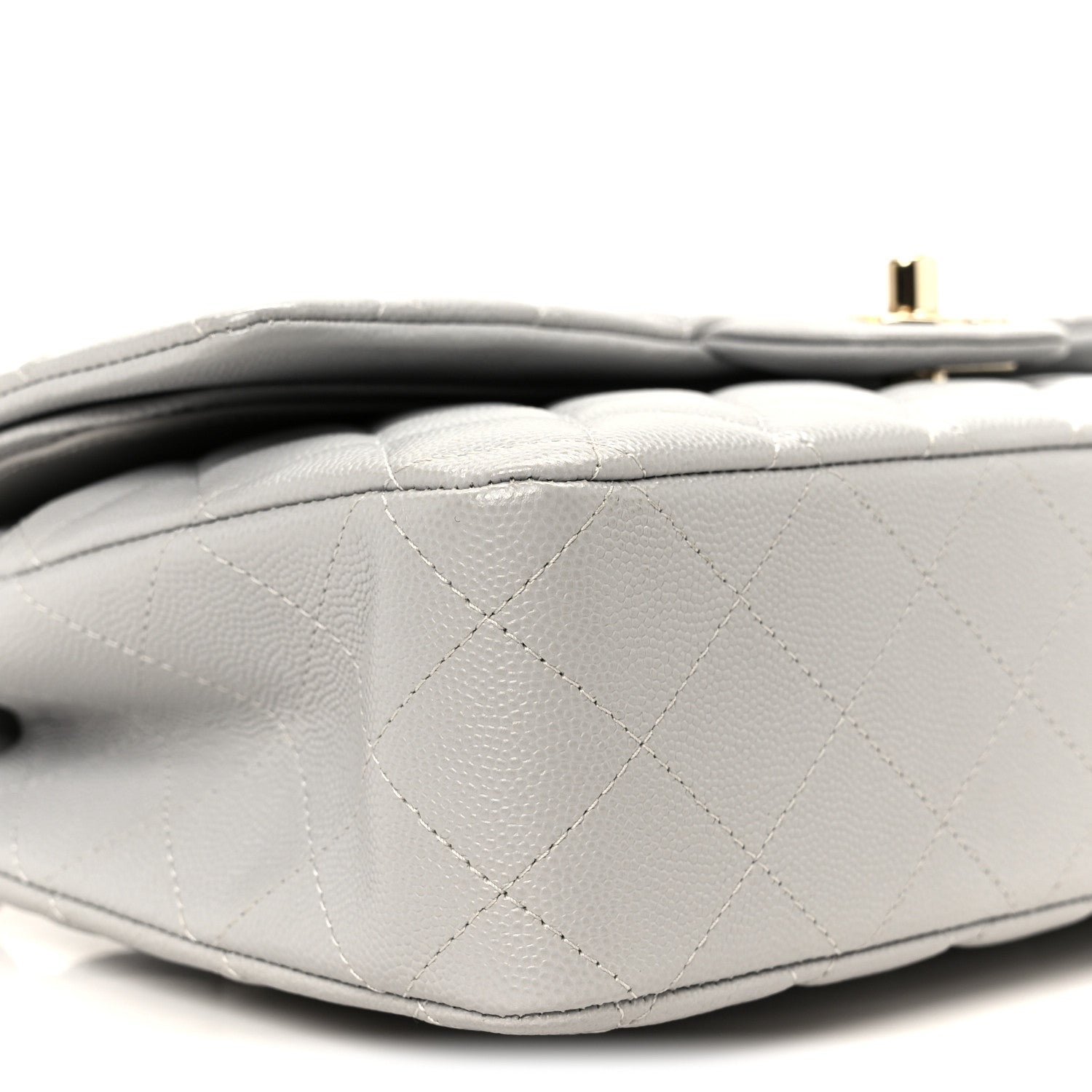 Chanel Caviar Quilted Medium Double Flap Grey 10 of 12