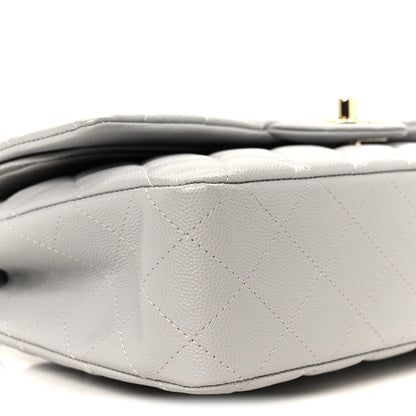 Chanel Caviar Quilted Medium Double Flap Grey 10 of 12