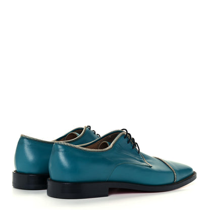 Christian Louboutin Calfskin Mens Bruno Zip Oxford 41.5 Peacock 4 of 10