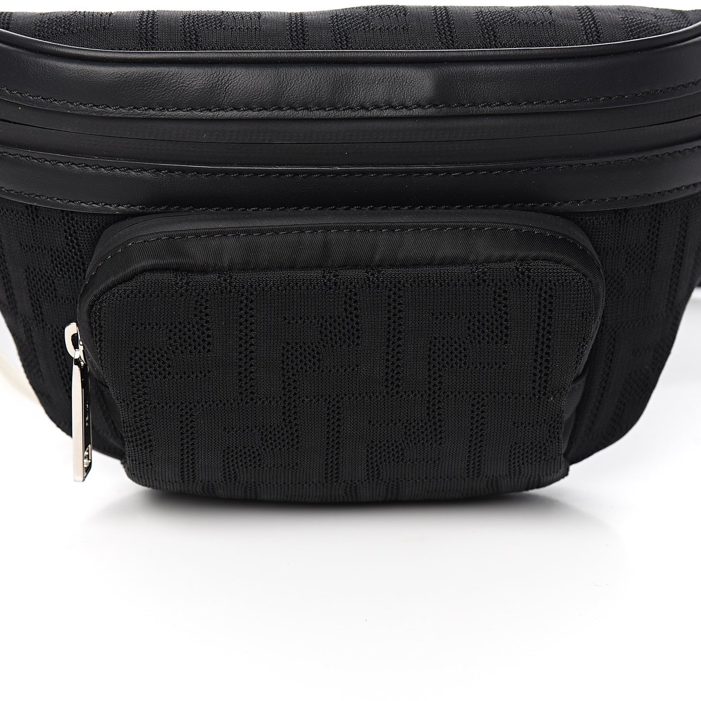 Neoprene Mesh Vitello Grace FF Pocket Belt Bag Black