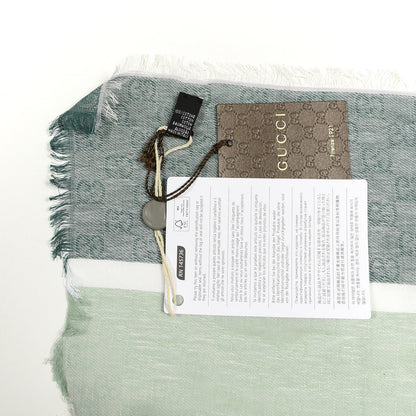 Gucci Cotton Monogram Striped Scarf White Multicolor 4 of 4