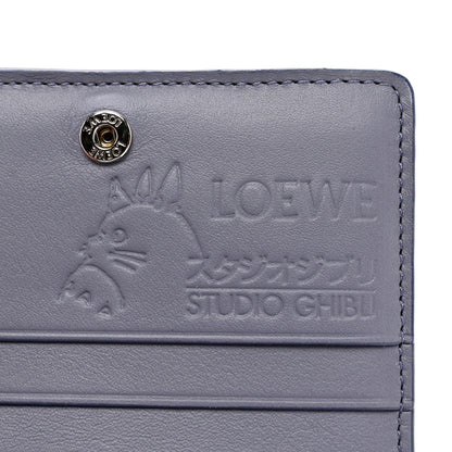 Loewe X HOWLS MOVING CASTLE Satin Calfskin Calcifer Compact Zip Wallet Marine 6 of 7