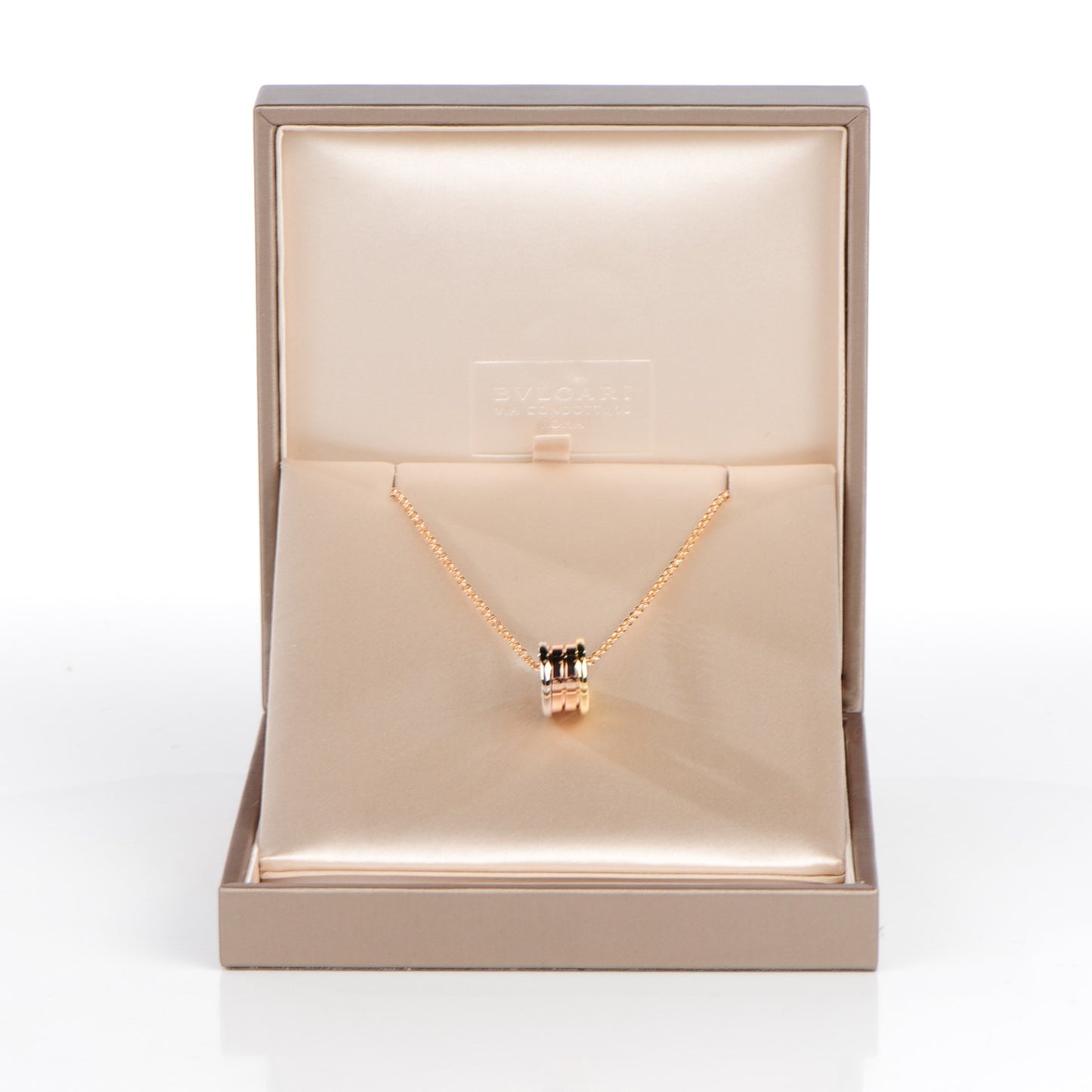 18K Rose White Yellow Gold B.Zero1 Pendant Necklace