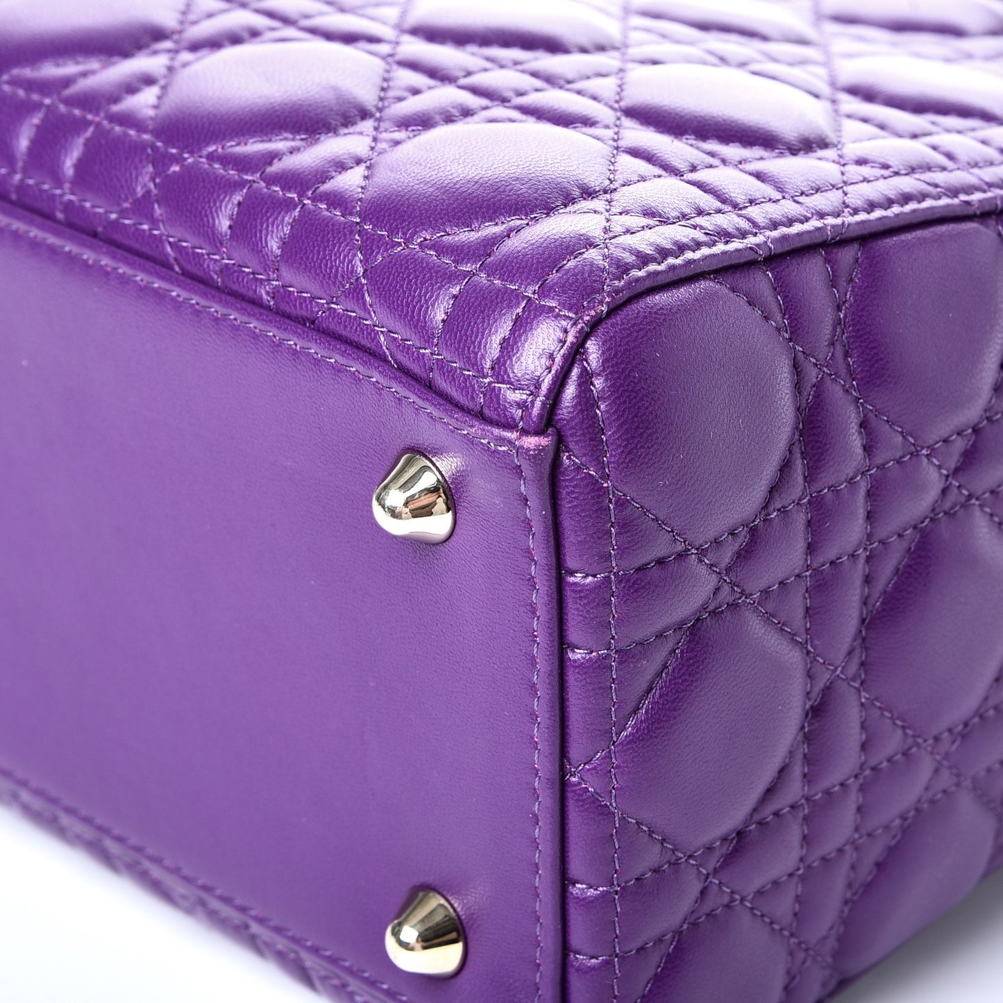Lambskin Cannage Large Lady Dior Purple
