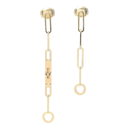 Hermes 18K Yellow Gold TPM Kelly Chaine Earrings 1 of 6