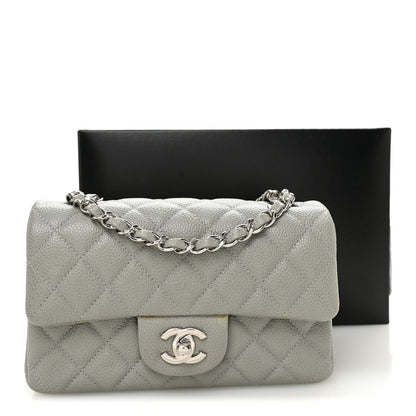 Chanel Caviar Quilted Mini Rectangular Flap Light Grey 13 of 13