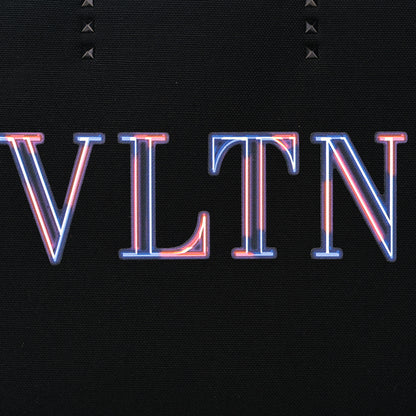 Valentino Garavani Canvas VLTN Neon Print Tote Black Multicolor 7 of 9