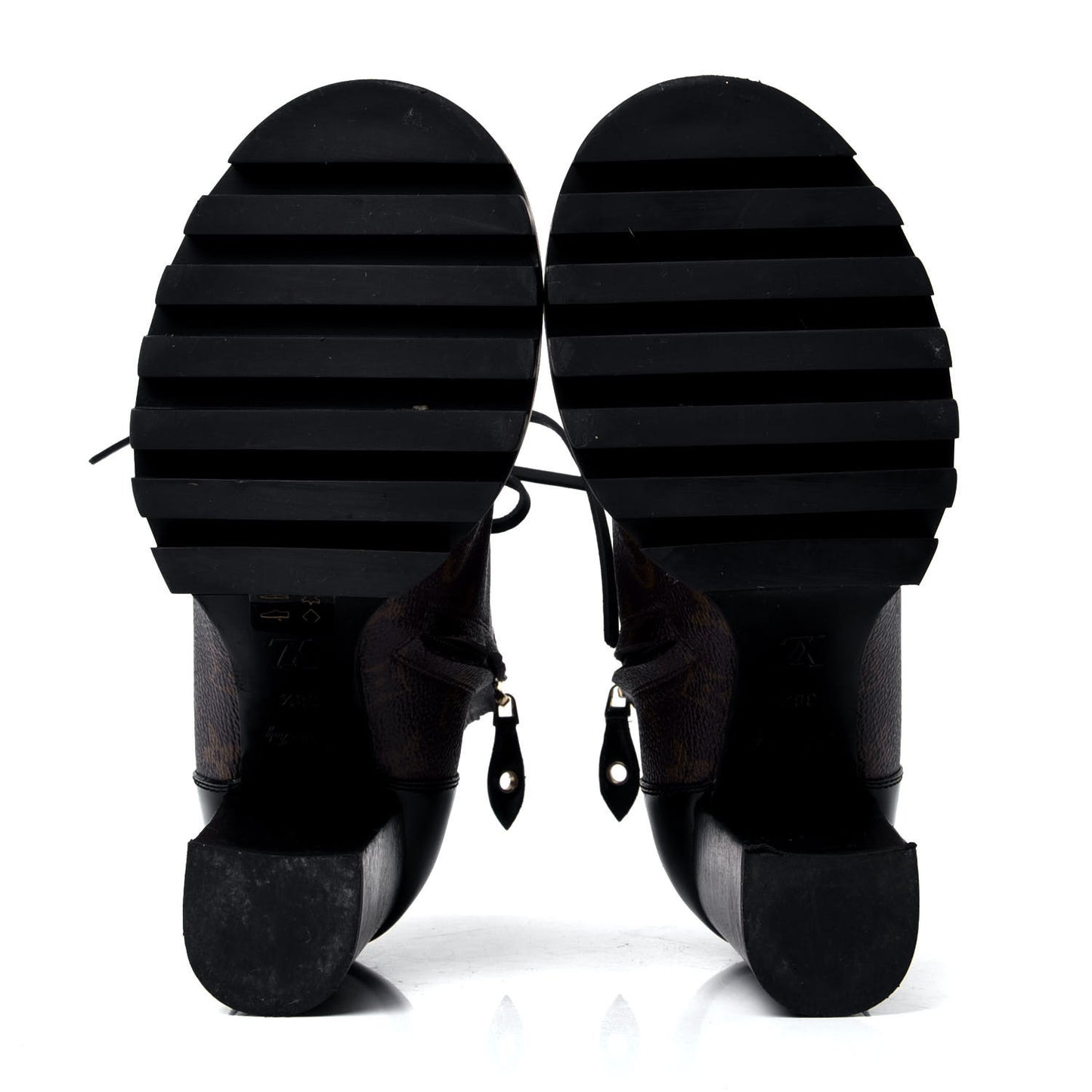 Patent Calfskin Monogram Star Trail Ankle Boots 38.5 Black
