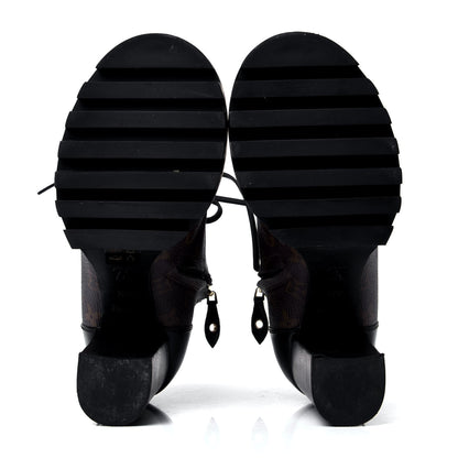 Louis Vuitton Patent Calfskin Monogram Star Trail Ankle Boots 38.5 Black 5 of 5