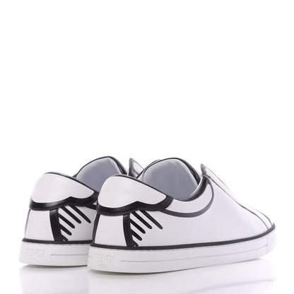 Fendi X JOSHUA VIDES Nappa Rockoclick Slip On Sneakers 37.5 Snow White Black 4 of 10