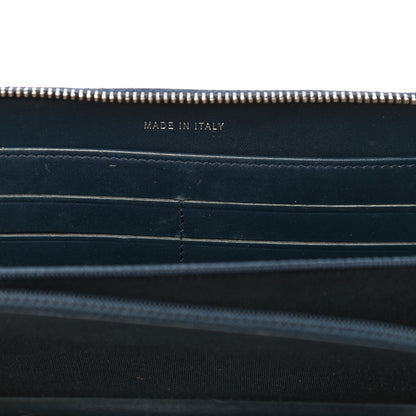 Chanel Glazed Calfskin Quilted Small Coco Boy Zip Around Wallet Blue 14 of 26