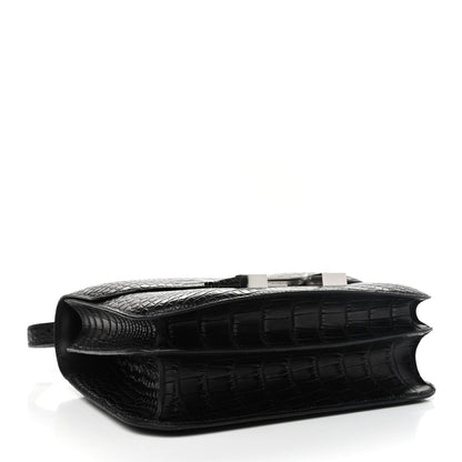 Hermes Matte Alligator Lizard Constance 24 Black Ombre 4 of 9