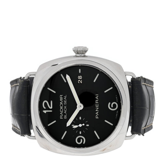 Stainless Steel Alligator 45mm Radiomir Black Seal 3 Days Automatic Watch Black PAM00388