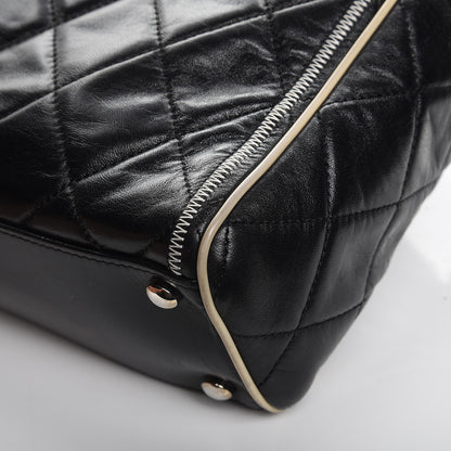 Chanel Glazed Lambskin Quilted Large North South Tote Black 11 of 11