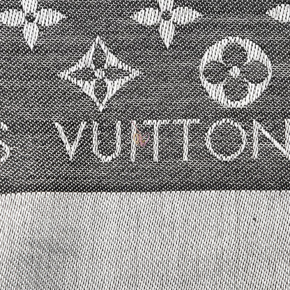 Louis Vuitton Wool Silk Monogram Denim Shawl Black 5 of 5