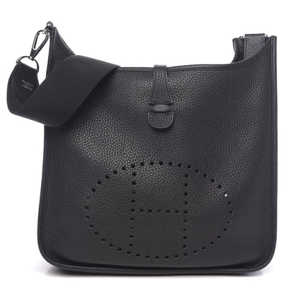 Hermes Taurillon Clemence Evelyne III PM Black 1 of 10