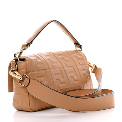 Fendi Nappa FF 1974 Embossed Baguette Miele Scuro 3 of 13