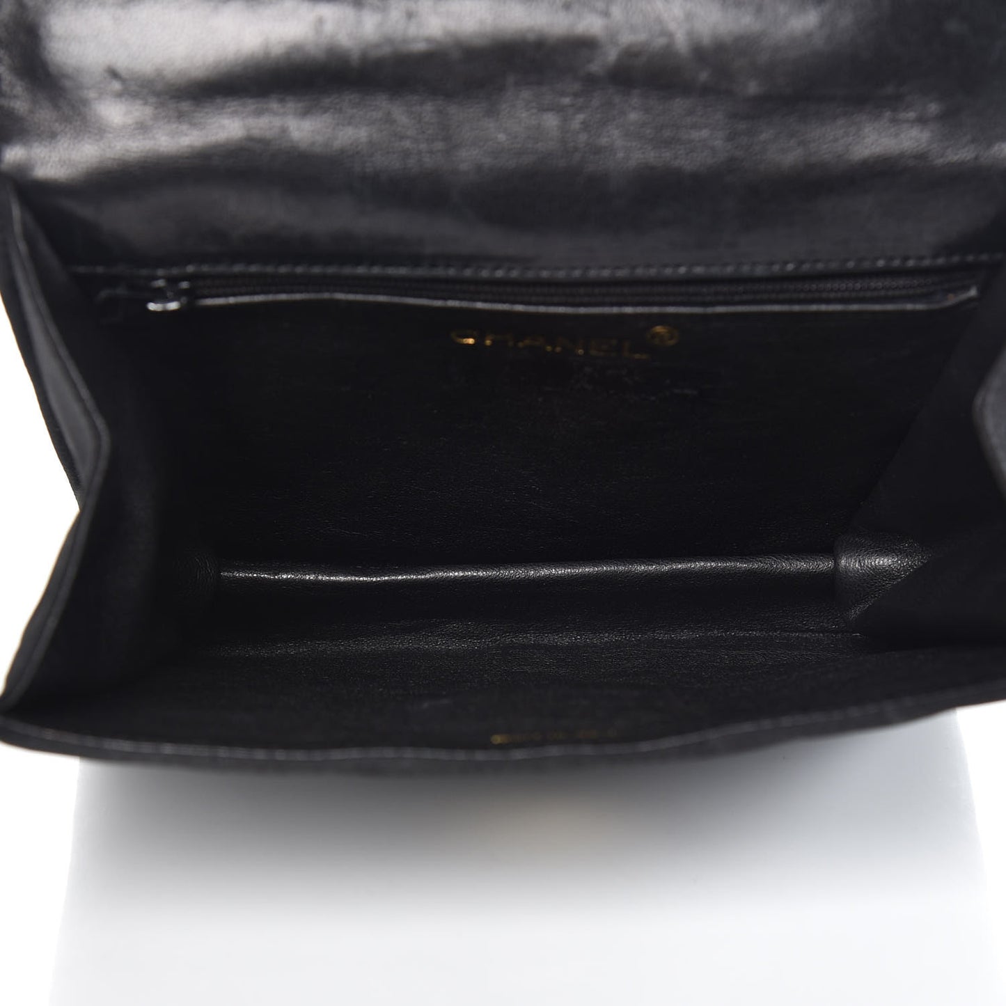 Satin Chevron Quilted Pearl Mini Square Flap Black