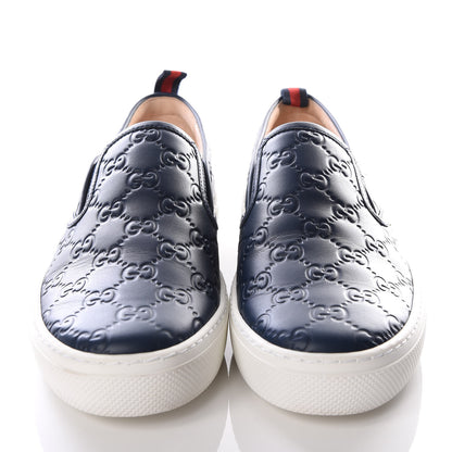 Gucci Guccissima Womens Dublin Slip On Sneakers 40 Navy 3 of 7