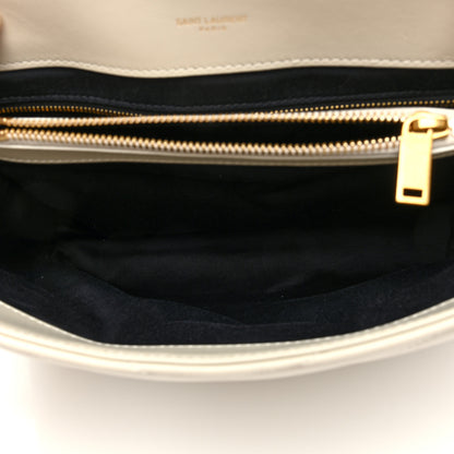 Saint Laurent Calfskin Y Quilted Monogram Medium Loulou Chain Satchel Crema Soft 5 of 9