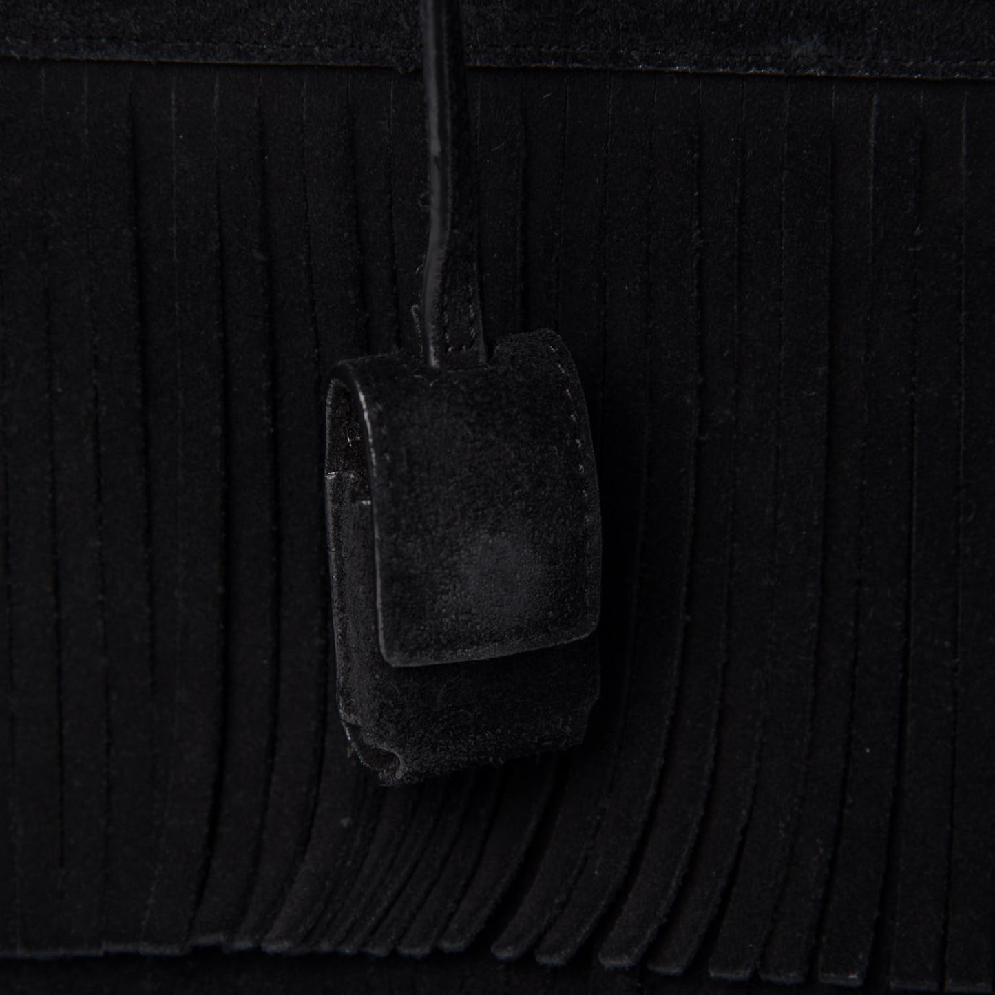 Suede Fringe Small Sac De Jour Black