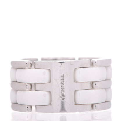 Chanel 18K White Gold Ceramic Large Ultra Ring 53 6.25 White 3 of 4