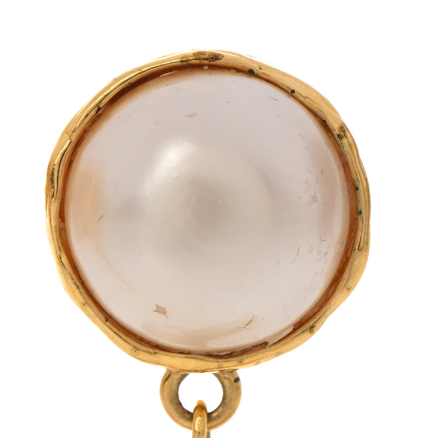 Chanel Pearl CC Dangle Clip On Earrings Gold 5 of 6