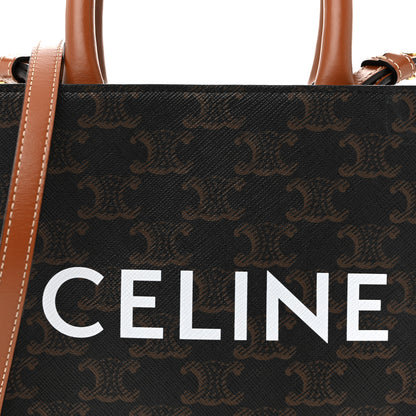Celine Triomphe Canvas Calfskin Mini Vertical Cabas Tan 8 of 10