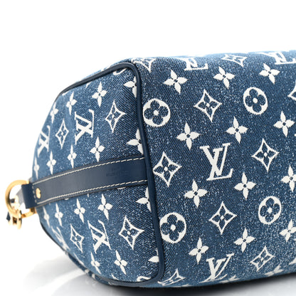 Louis Vuitton Monogram Jacquard Denim Speedy Bandouliere 25 Bleu 9 of 11