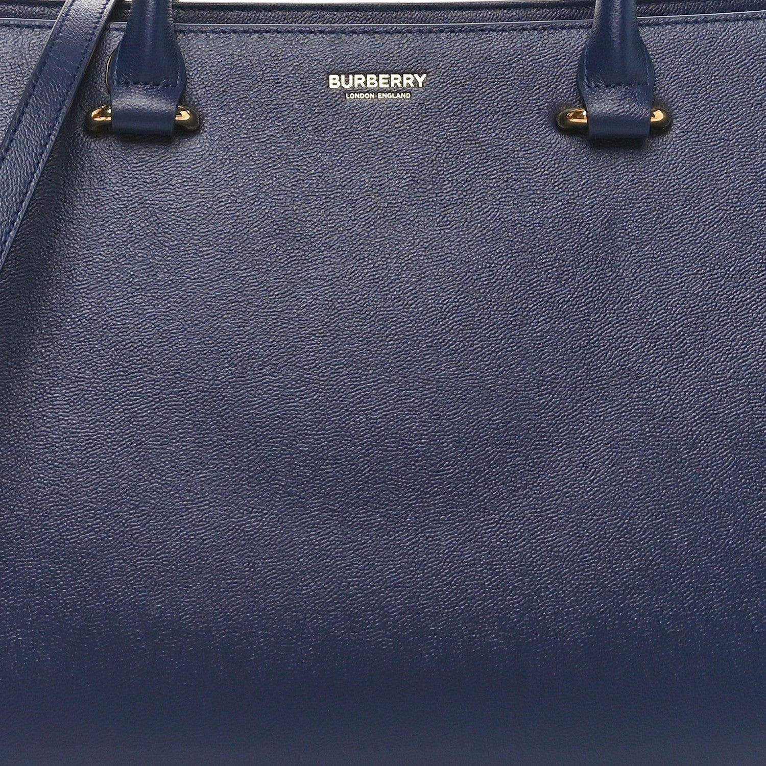Burberry Calfskin Mega Check Small Banwell Tote Dark Canvas Blue 7 of 9