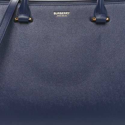Burberry Calfskin Mega Check Small Banwell Tote Dark Canvas Blue 7 of 9