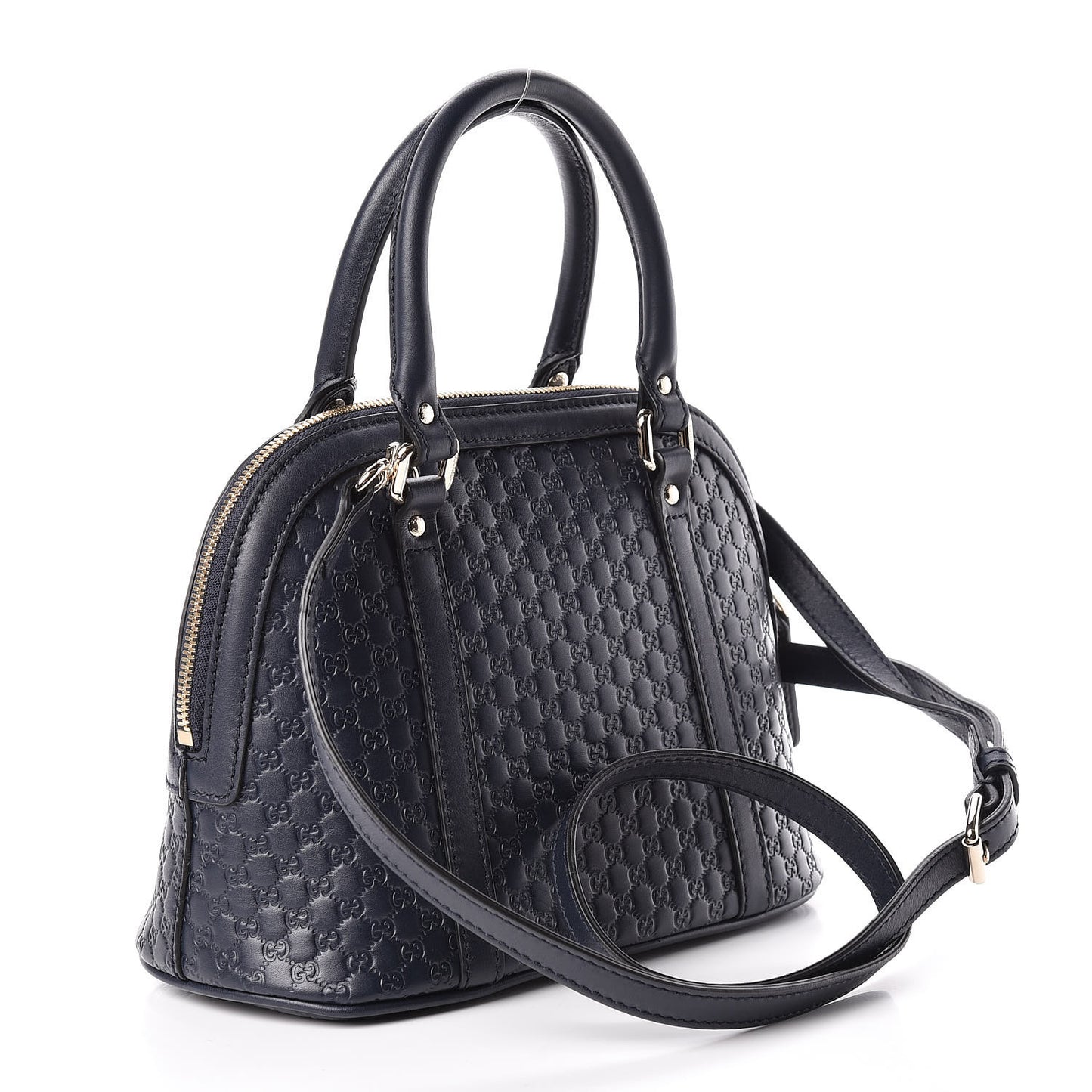 Soft Microguccissima Mini Dome Bag Blue