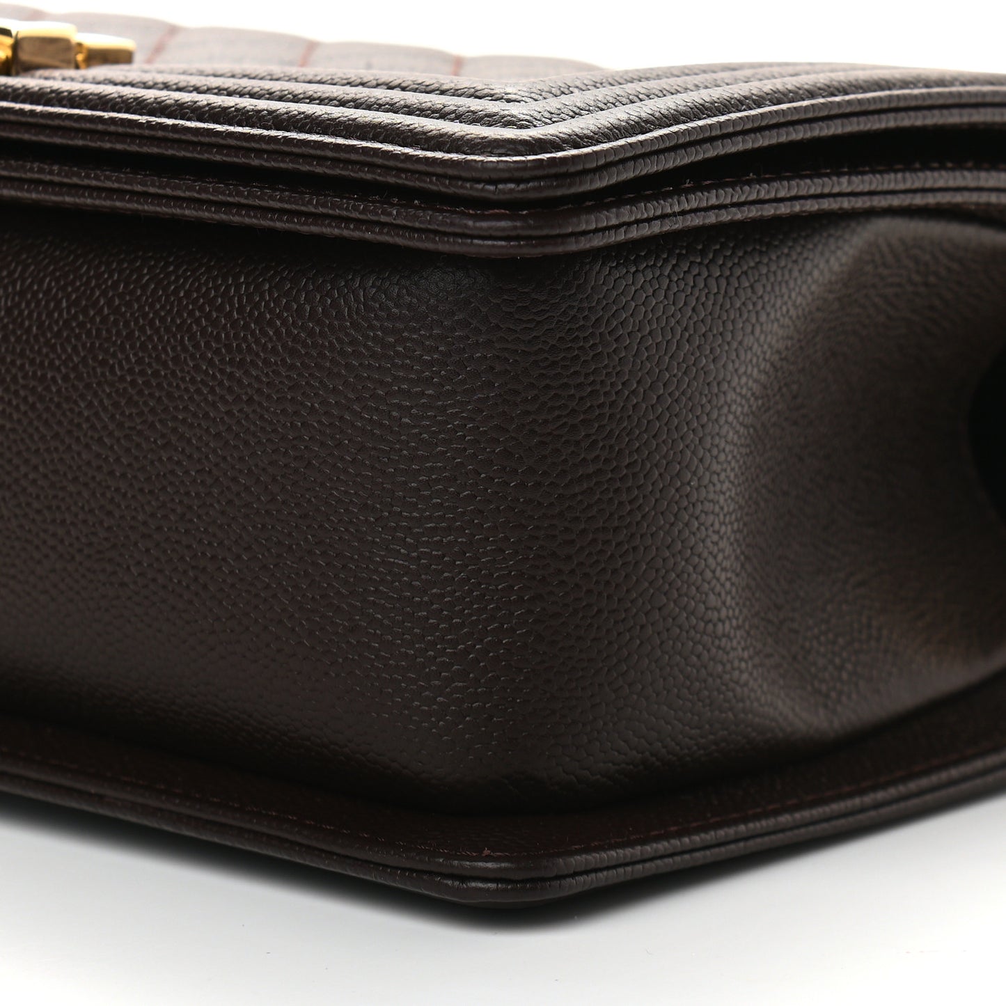 Caviar Quilted Medium Boy Flap Dark Brown