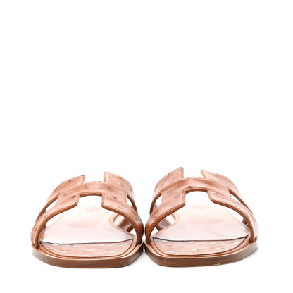 Hermes Ostrich Oran Sandals 39 Marron 2 of 4