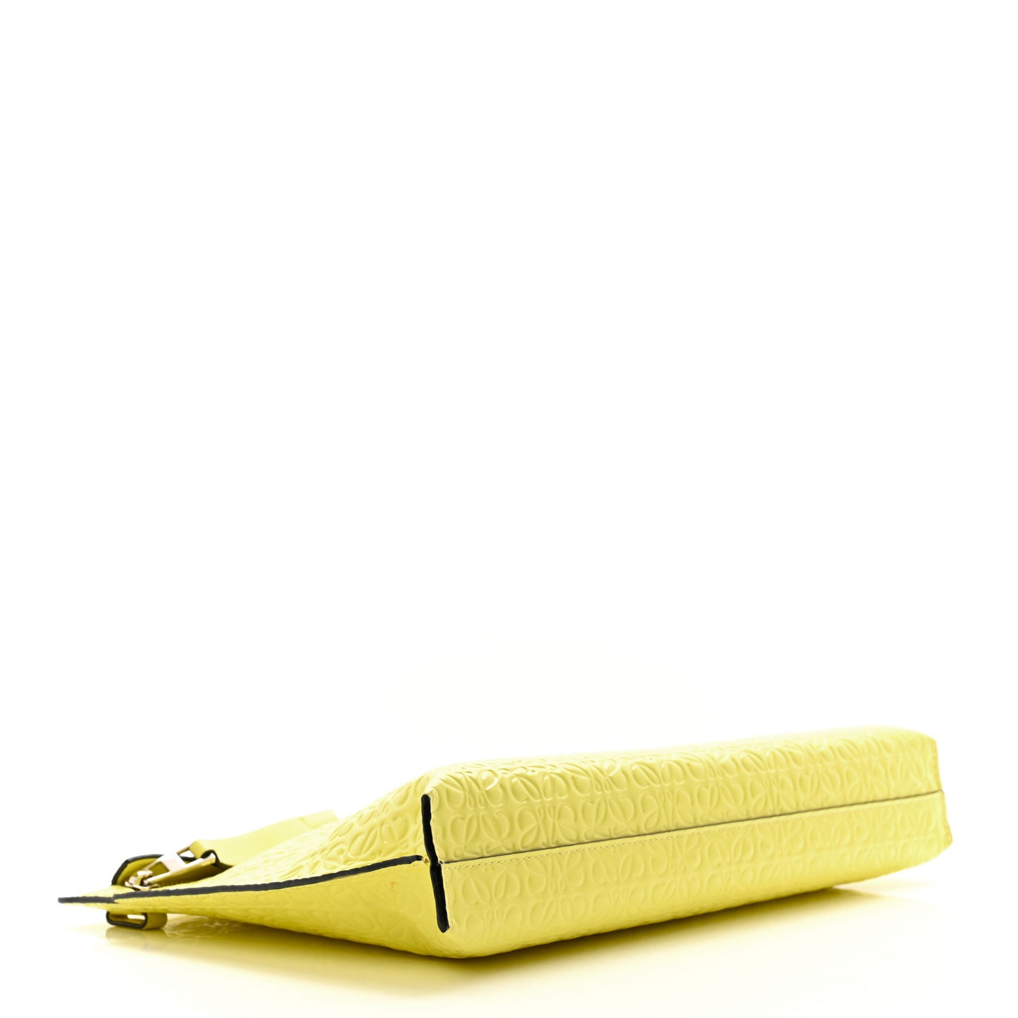 Calfskin Embossed Repeat T Pouch Lemon