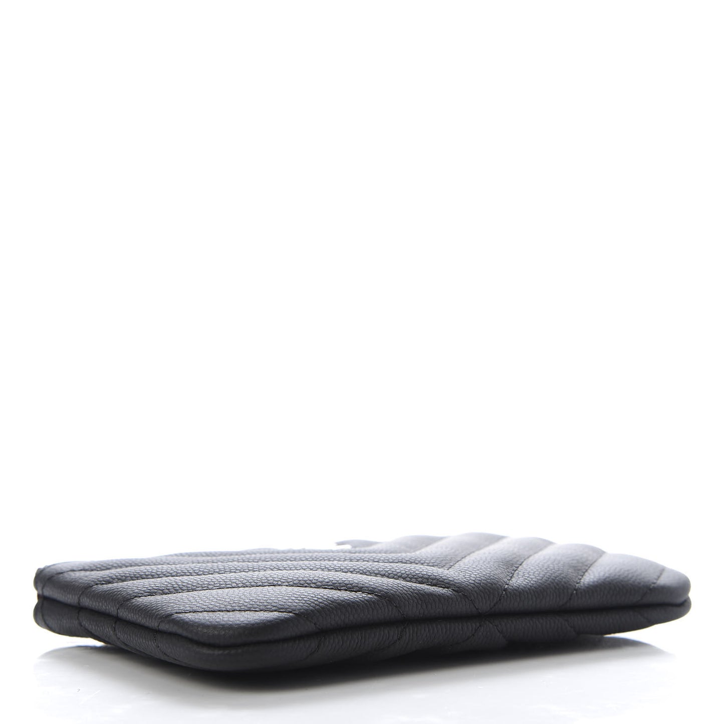 Caviar Chevron Quilted Small Cosmetic Case Black