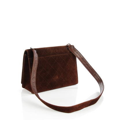 Chanel Suede Quilted Flap Bag Brown 3 of 8