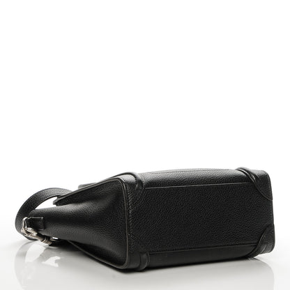 Celine Drummed Calfskin Nano Luggage Black 4 of 7