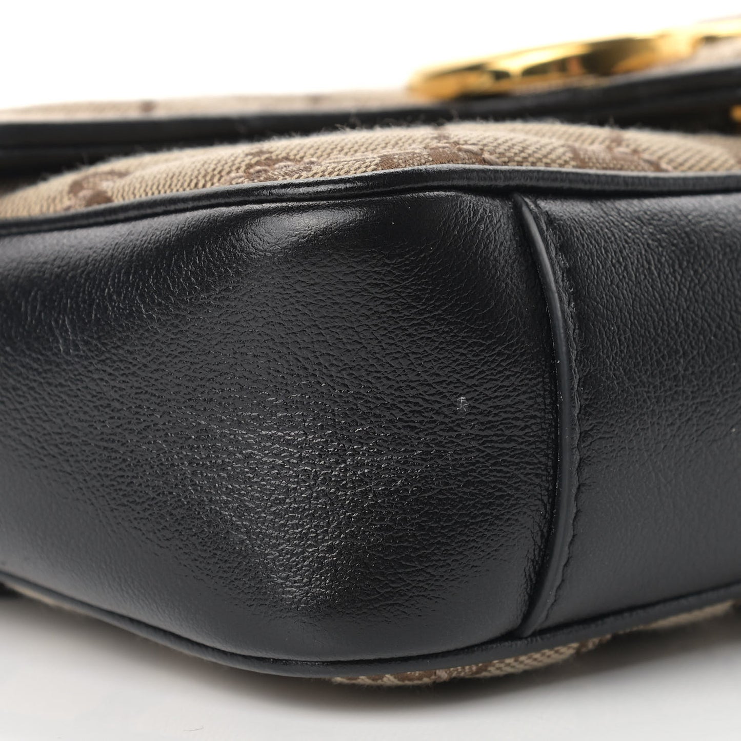 Monogram Matelasse Diagonal Mini GG Marmont Shoulder Bag Beige Black