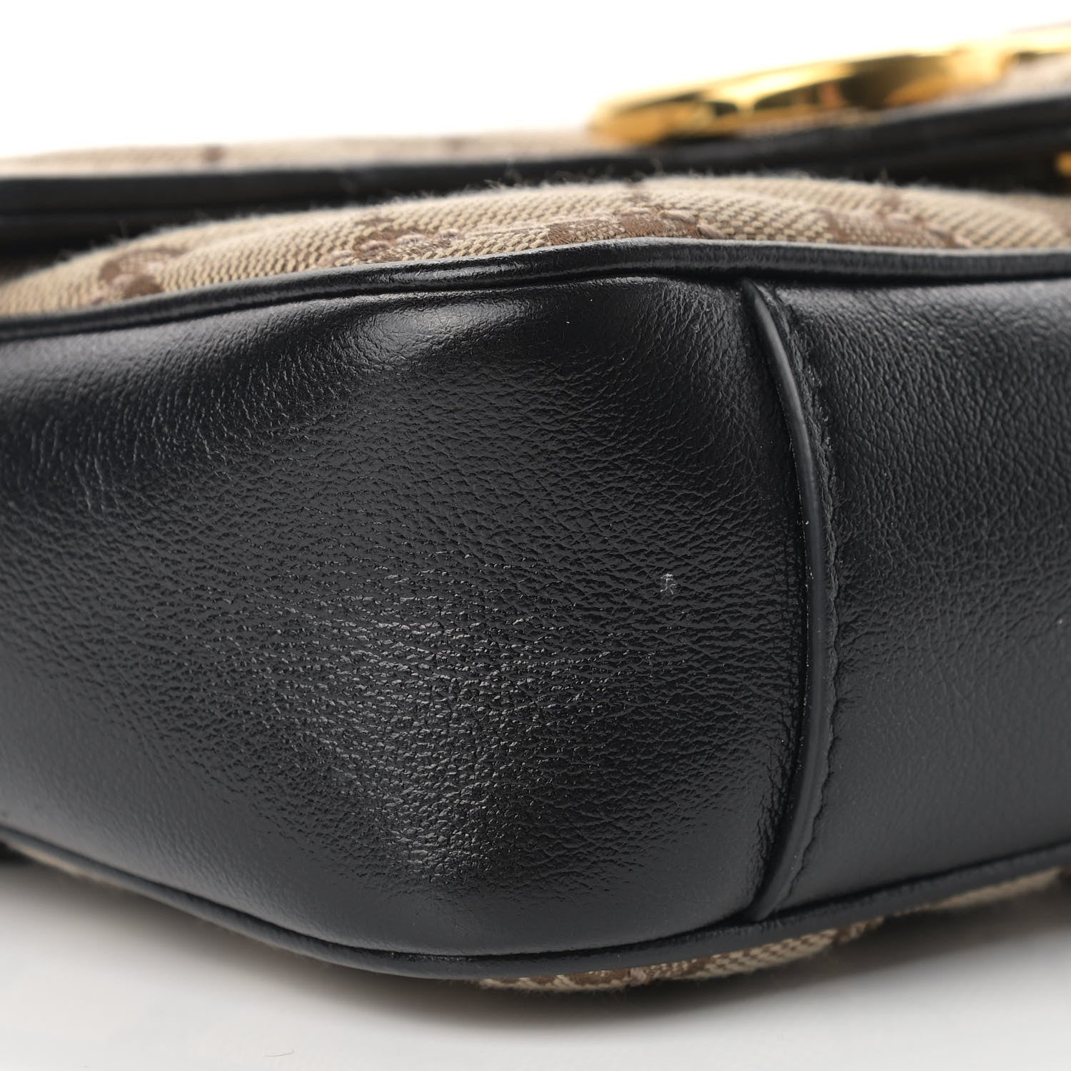 Gucci Monogram Matelasse Diagonal Mini GG Marmont Shoulder Bag Beige Black 8 of 10
