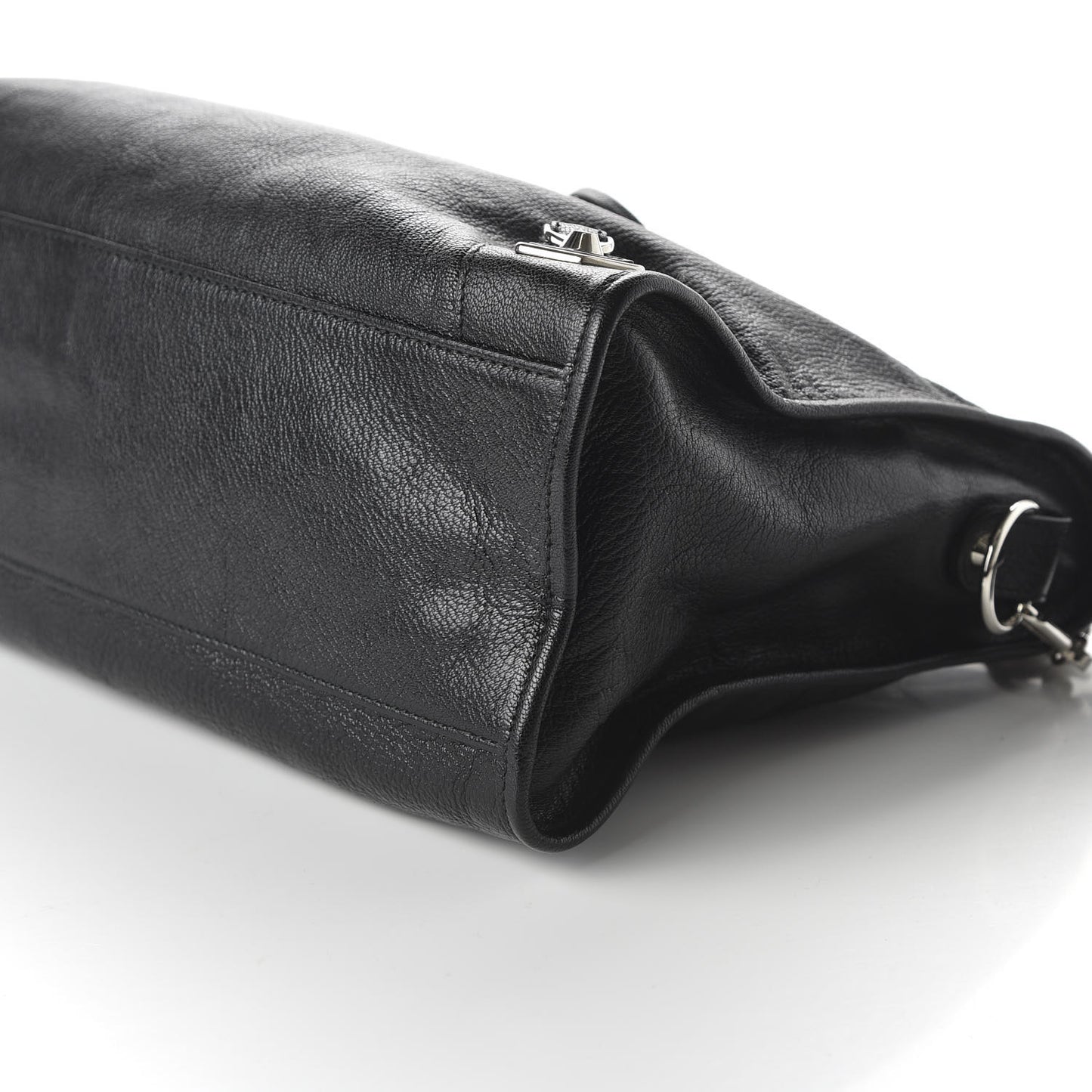 Chevre Silver Metallic Edge Hardware City Black