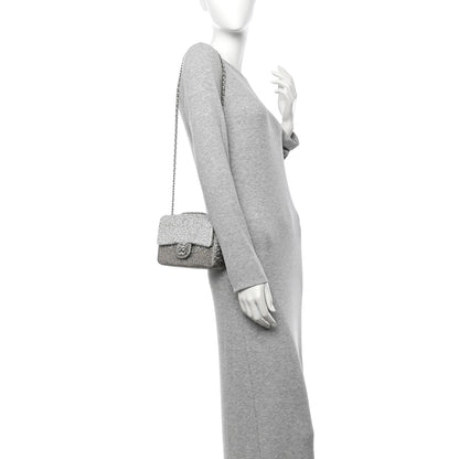 Chanel Suede Calfskin Crystal Mini Flap Grey 2 of 10