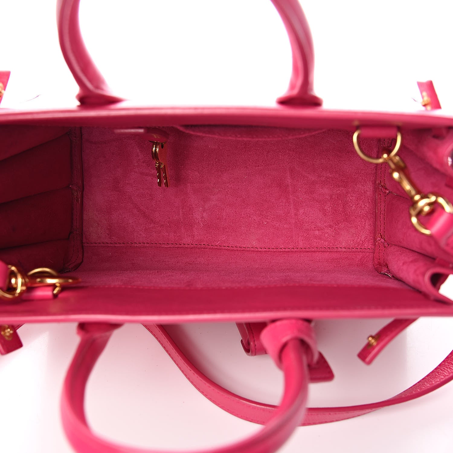 Saint Laurent Calfskin Nano Sac De Jour Lipstick Fuchsia 5 of 13