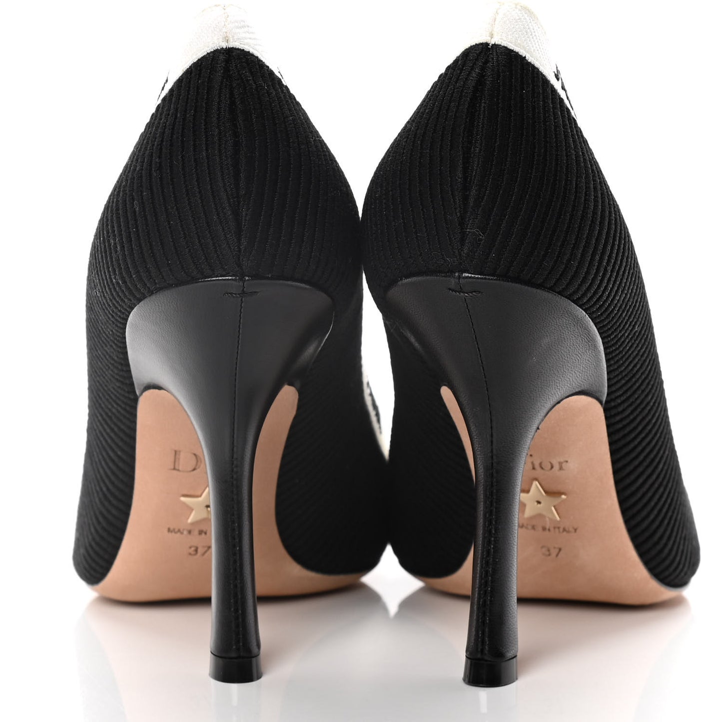 Technical Canvas Ribbon Embroidered J'Adior 100mm Pumps 37 Black