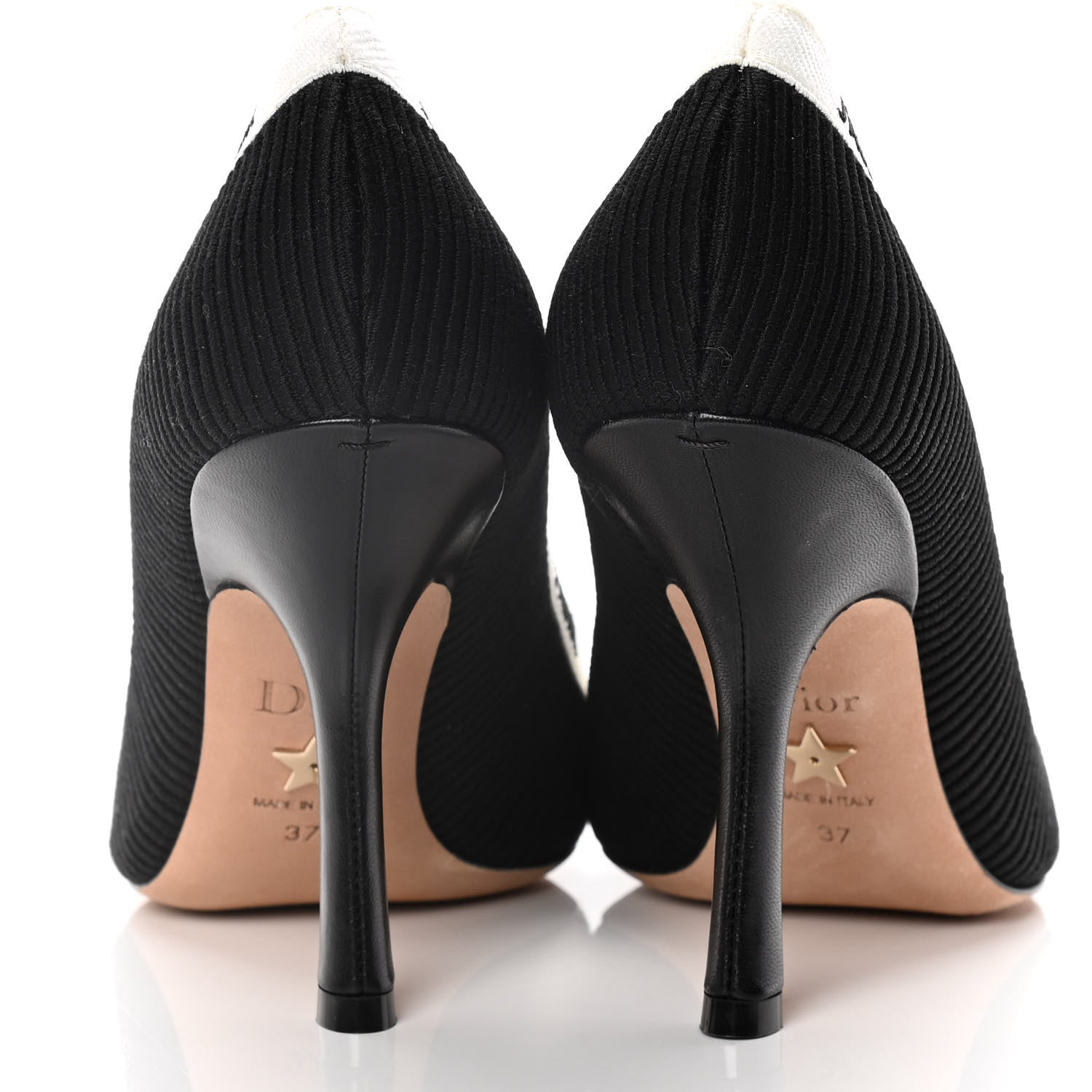 Christian Dior Technical Canvas Ribbon Embroidered J'Adior 100mm Pumps 37 Black 7 of 20