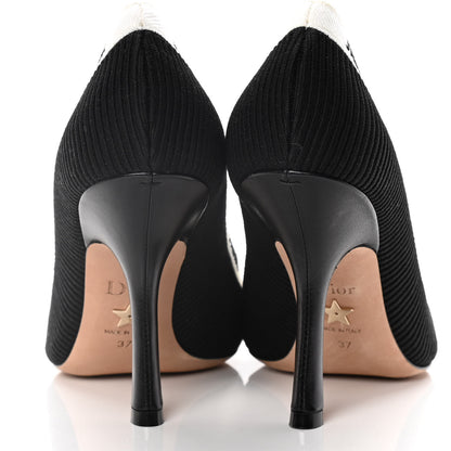 Christian Dior Technical Canvas Ribbon Embroidered J'Adior 100mm Pumps 37 Black 7 of 20