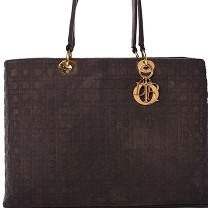 Christian Dior Nylon Cannage Large Lady Dior Tote Brown 7 of 24