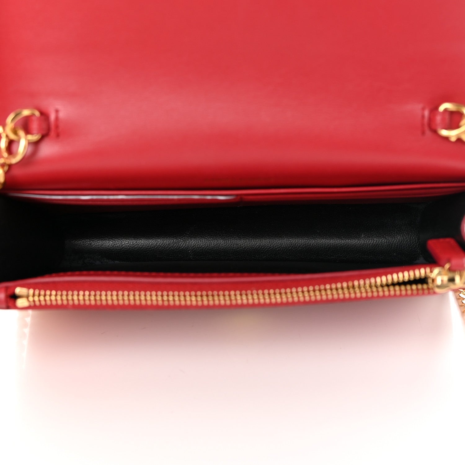 Saint Laurent Smooth Calfskin Classic Monogram Kate Tassel Chain Wallet New Lipstick 5 of 20