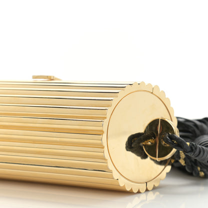 Saint Laurent Ribbed Plexiglass Lambskin Fringe Monogram Opium Box Bag Gold 10 of 10
