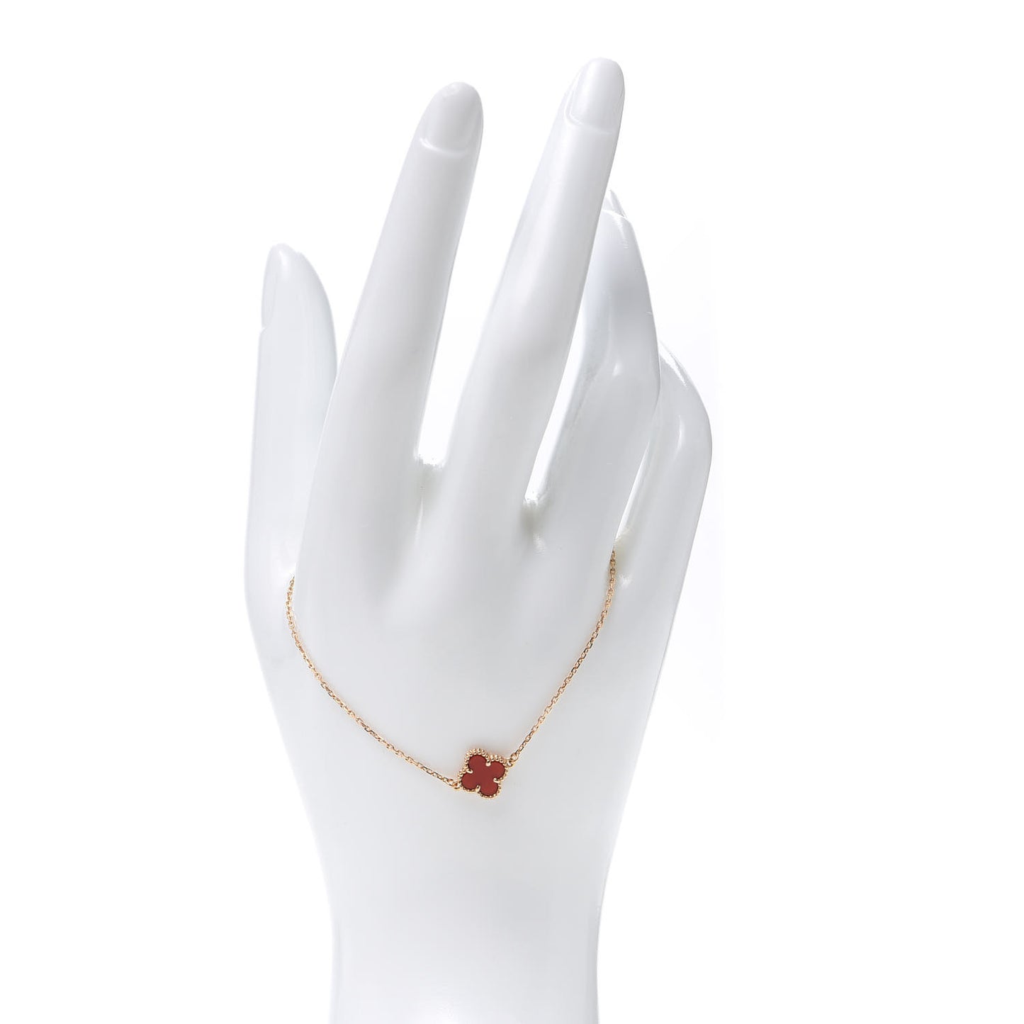 18K Rose Gold Carnelian Sweet Alhambra Bracelet
